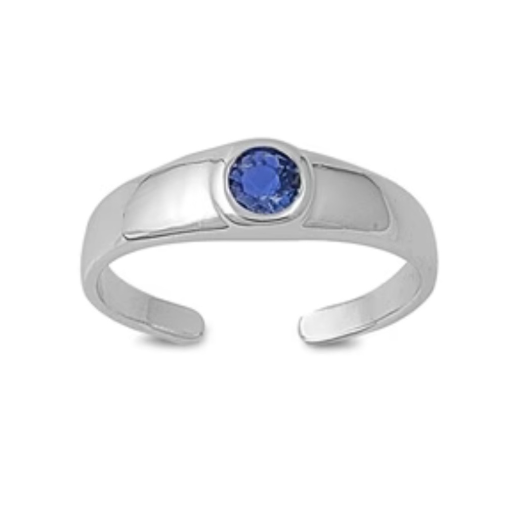 Sterling Silver Blue CZ Toe Ring – 5mm (Sample)